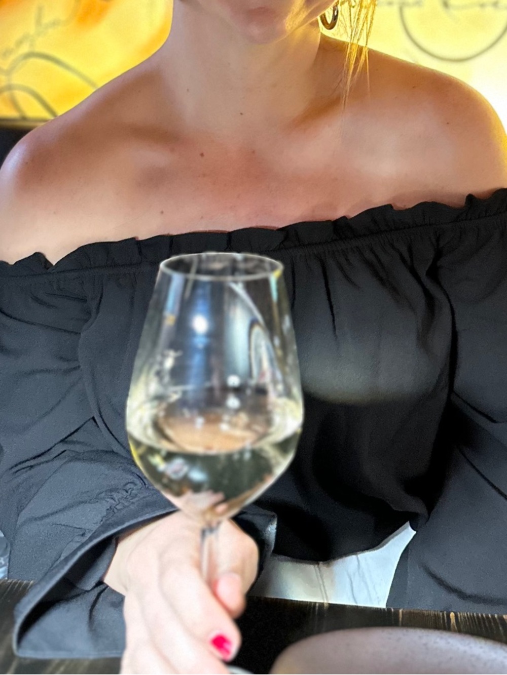Lulu's Black Off-the-Shoulder Ruffle Blouse